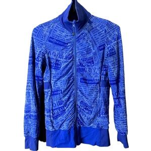 Lululemon Women’s Raja Reversible Jacket Royal Blue Full Zip Ruched Running S-M
